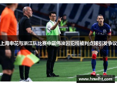 上海申花与浙江队比赛中戴伟浚因犯规被判点球引发争议